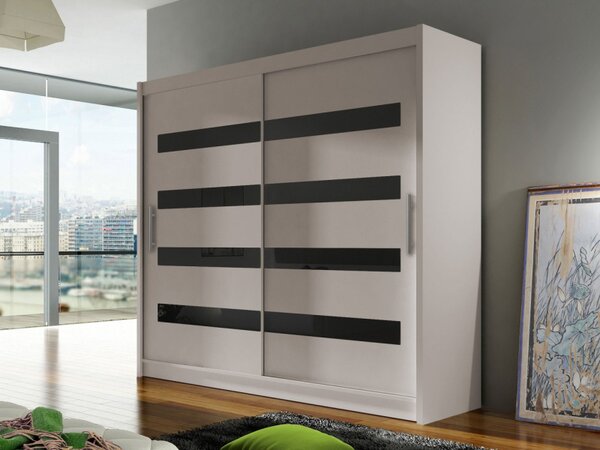Skříň s posuvnými dveřmi London XI, Barva: černá, Osvětlení: bez osvětlení 5902928785517