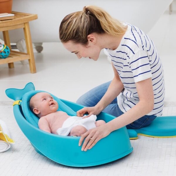 Skip Hop - Dětská vanička s ergonomickou podložkou MOBY 3 modrá
