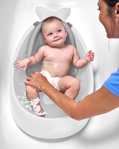 Skip Hop - Dětská vanička s ergonomickou podložkou MOBY 3 bílá