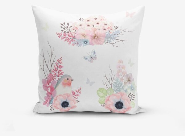 Povlak na polštář s příměsí bavlny Minimalist Cushion Covers Special Design Bird Modern, 45 x 45 cm