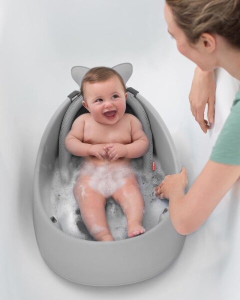 Skip Hop - Dětská vanička s ergonomickou podložkou MOBY 3 šedá