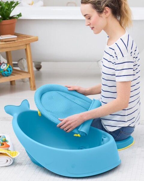 Skip Hop - Dětská vanička s ergonomickou podložkou MOBY 3 modrá