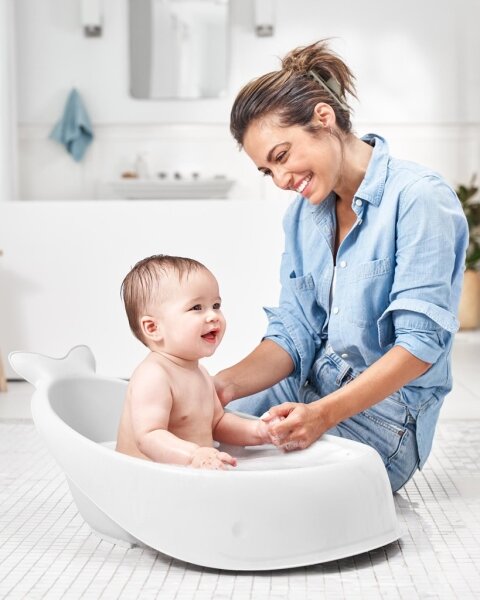Skip Hop - Dětská vanička s ergonomickou podložkou MOBY 3 bílá