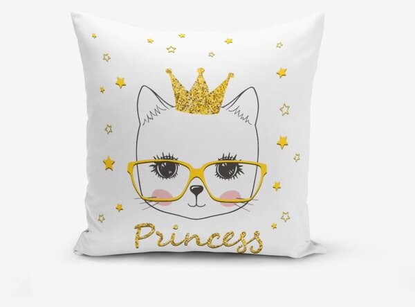 Povlak na polštář s příměsí bavlny Minimalist Cushion Covers Princess Cat Modern, 45 x 45 cm
