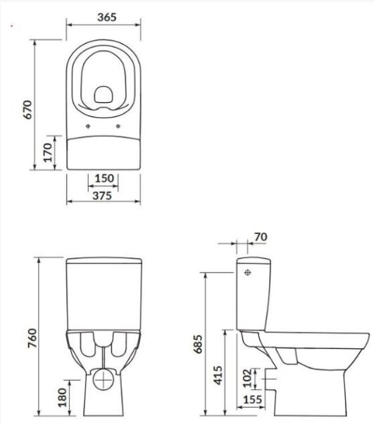 Cersanit K35-037 - Stojící WC s prkénkem CITY keramika/bílá