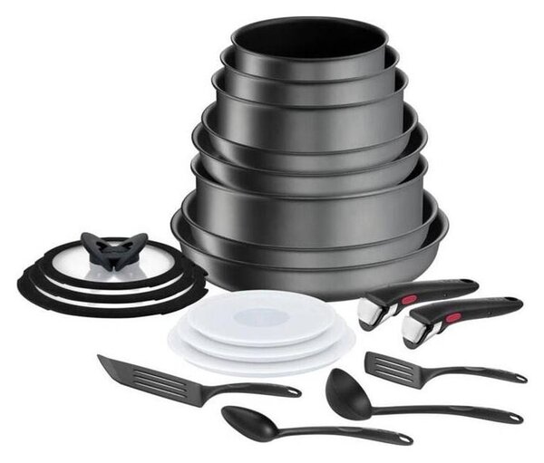 Tefal - Sada nádobí 20 ks INGENIO DAILY CHEF ON černá