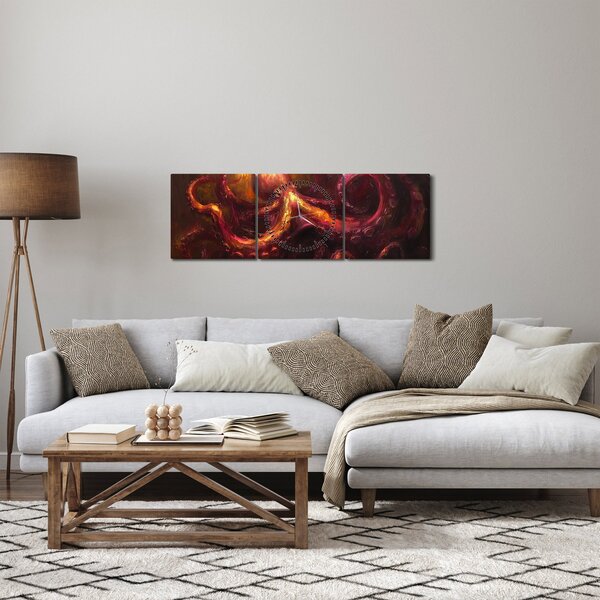 Obraz - Chobotnice, olejomalba (s hodinami) (90x30 cm)