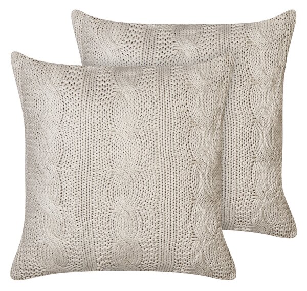 Sada 2 dekorativních polštářů CONSTYLIS Bavlna 45 x 45 cm Taupe Bez vzoru