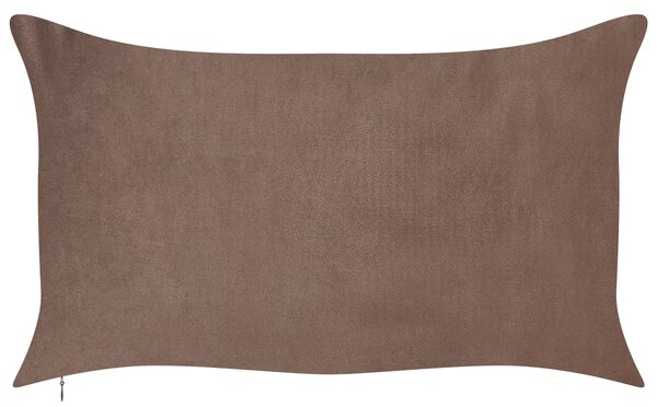 Sada 2 dekorativních polštářů CRODYLINE Umělý samet 35 x 60 cm Hnědá Pruhovaný vzor