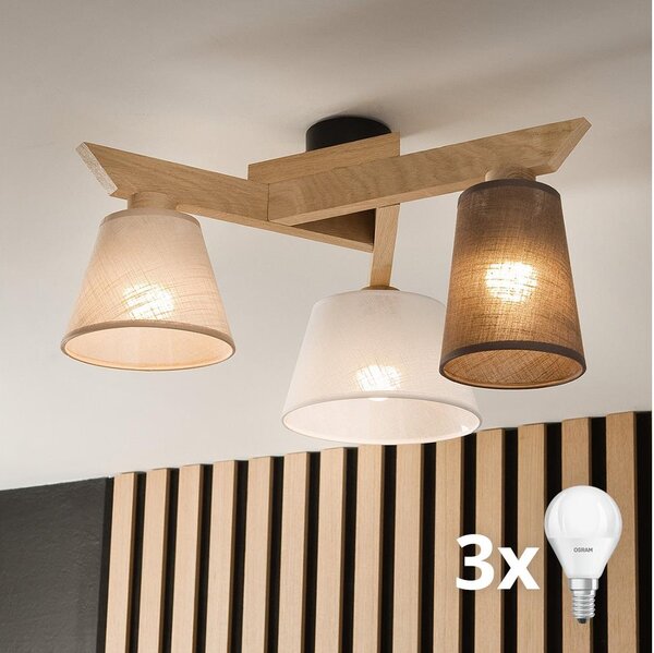 Brilagi - LED Přisazený lustr ANTHONY 3xE14/40W/230V dub