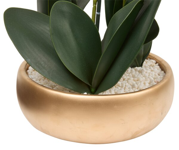 Umělá orchidej ve zlatém květináči SANAE, výška 65 cm