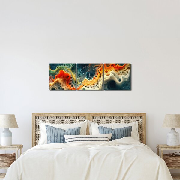 Obraz - Moderní abstrakce (s hodinami) (90x30 cm)