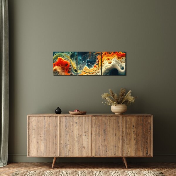 Obraz - Moderní abstrakce (s hodinami) (90x30 cm)