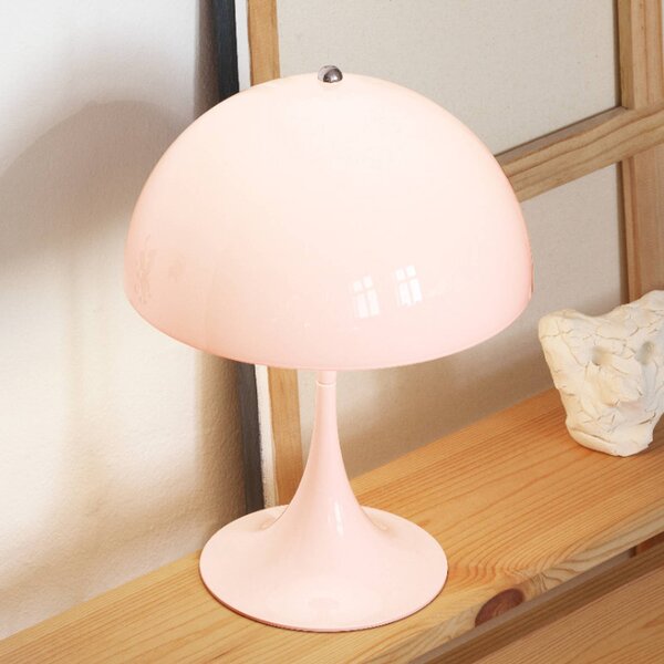 Louis Poulsen Akumulátorová lampa Panthella PORTABLE 250, růžová, IP44, stmívatelný, Fialová / růžová / barva růže, Obývací pokoj / jídelna, Plast, Moderní