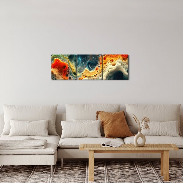 Obraz - Moderní abstrakce (s hodinami) (90x30 cm)
