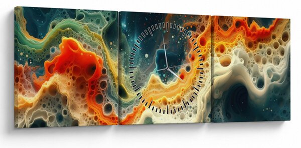 Obraz - Moderní abstrakce (s hodinami) (90x30 cm)