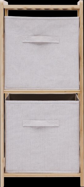 Bambusový regál TIDY se dvěma látkovými boxy, 34,7 x 33 x 77,5 cm