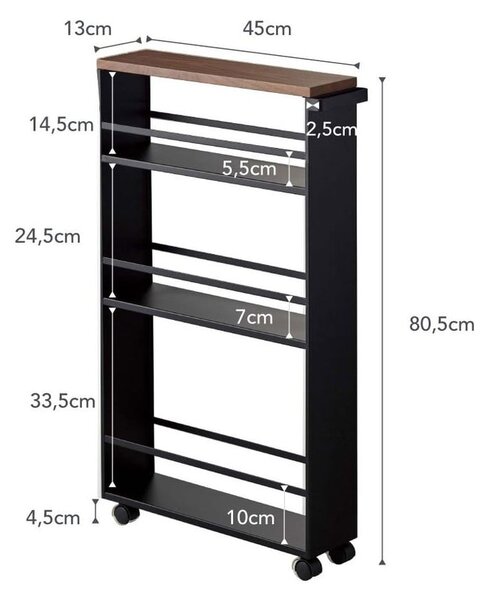 Černý kovový koupelnový regál 47,5x81 cm Tower – YAMAZAKI