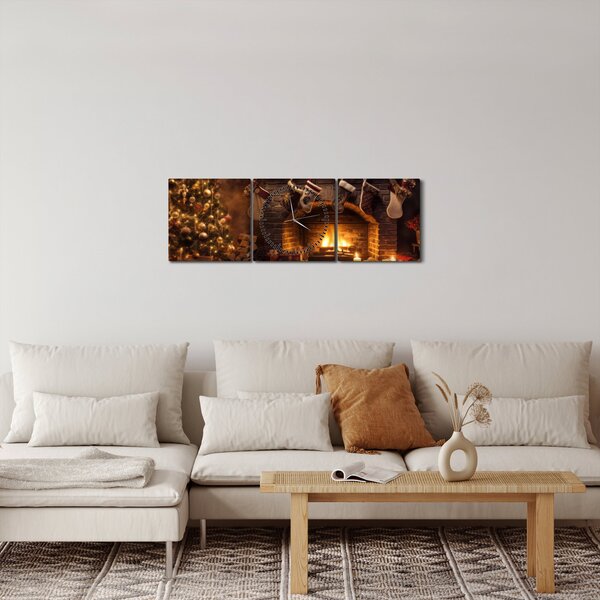 Obraz - Vánoční atmosféra (s hodinami) (90x30 cm)