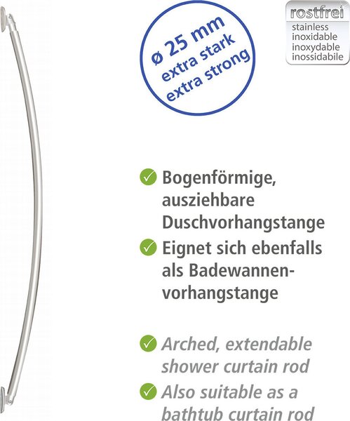 WENKO vana teleskopická záclonová kolejnice sprcha koupelna chrom 110-200 cm