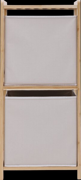 Bambusový regál TIDY se dvěma látkovými boxy, 34,7 x 33 x 77,5 cm