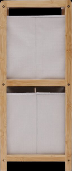Bambusový regál TIDY se dvěma látkovými boxy, 34,7 x 33 x 77,5 cm