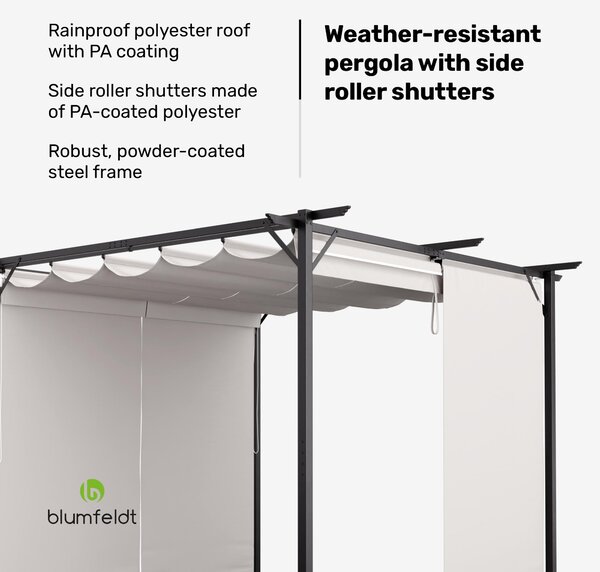 Blumfeldt Blumfeldt Pantheon Wall Pergola, nástěnná pergola, 3 x 3 m, práškově lakovaná ocel, odolná vůči povětrnostním vlivům