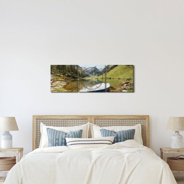 Obraz - Seealpsee, jezero Švýcarska (s hodinami) (90x30 cm)