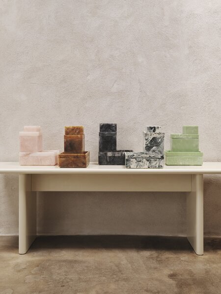 Úložný box Mist Emerald Off-white 15 × 20 cm