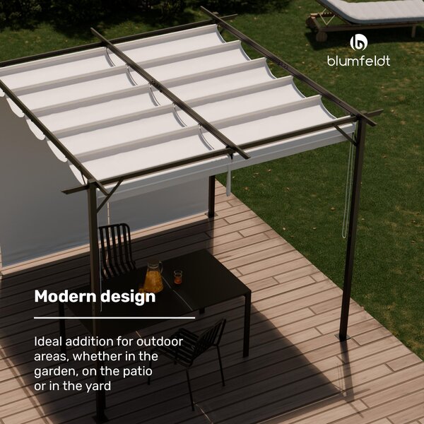 Blumfeldt Blumfeldt Pantheon Wall Pergola, nástěnná pergola, 3 x 3 m, práškově lakovaná ocel, odolná vůči povětrnostním vlivům