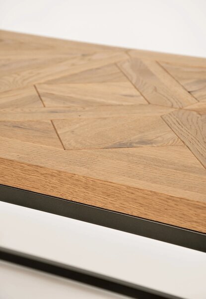 LivinHill Konferenční stolek Indus 114 cm z masivu dub přírodní/grafit