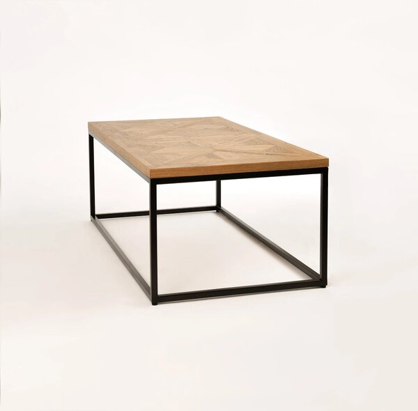 LivinHill Konferenční stolek Indus 114 cm z masivu dub přírodní/grafit