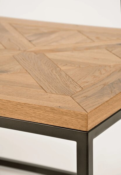 LivinHill Konferenční stolek Indus 114 cm z masivu dub přírodní/grafit
