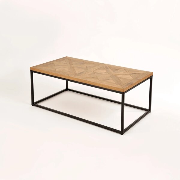 LivinHill Konferenční stolek Indus 114 cm z masivu dub přírodní/grafit