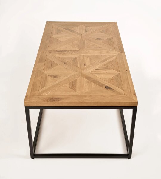 LivinHill Konferenční stolek Indus 114 cm z masivu dub přírodní/grafit