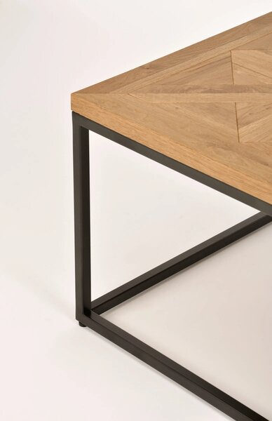 LivinHill Konferenční stolek Indus 114 cm z masivu dub přírodní/grafit