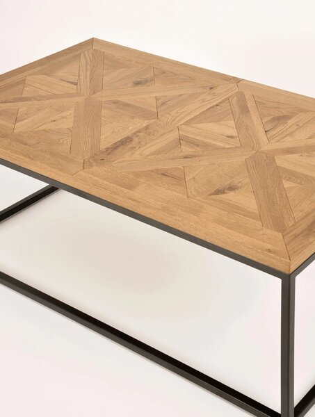 LivinHill Konferenční stolek Indus 114 cm z masivu dub přírodní/grafit