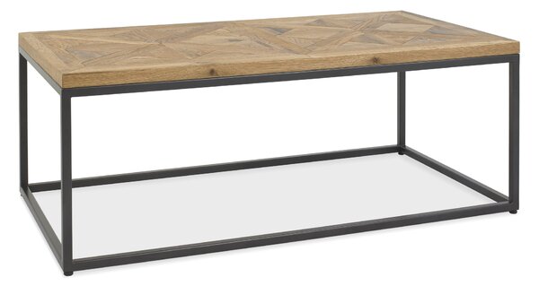 LivinHill Konferenční stolek Indus 114 cm z masivu dub přírodní/grafit