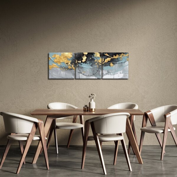 Obraz - Abstrakce (s hodinami) (90x30 cm)