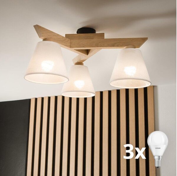 Brilagi - LED Přisazený lustr ANTHONY 3xE14/40W/230V dub/bílá