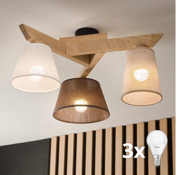 Brilagi - LED Přisazený lustr ANTHONY 3xE14/40W/230V dub