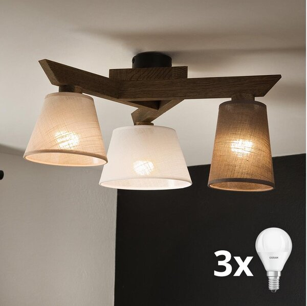 Brilagi - LED Přisazený lustr ANTHONY 3xE14/40W/230V dub ořech
