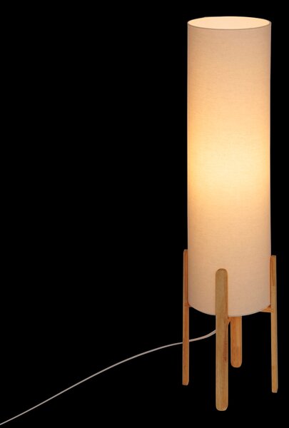 Stojací lampa textilní stínidlo RAFA dřevěné nohy, Ø 24 x 107 cm