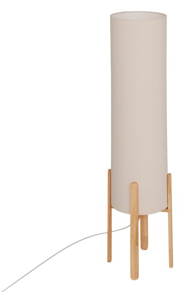 Stojací lampa textilní stínidlo RAFA dřevěné nohy, Ø 24 x 107 cm