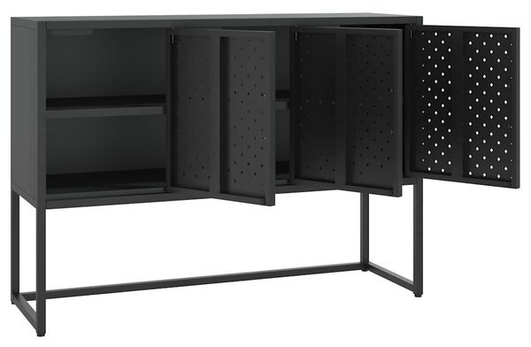 Příborník černý 105 x 35 x 75 cm ocel 335868