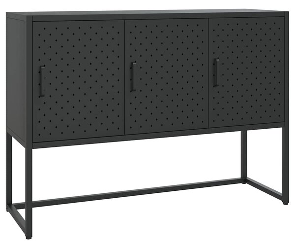 Příborník černý 105 x 35 x 75 cm ocel 335868