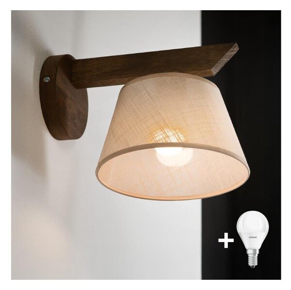 Brilagi - LED Nástěnné svítidlo ANTHONY 1xE14/40W/230V dub ořech/béžová