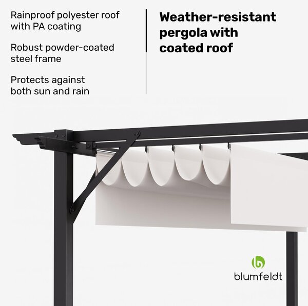 Blumfeldt Blumfeldt Pantheon Robust Pergola, 3x3 m, práškově lakovaná ocel, odolná vůči povětrnostním vlivům