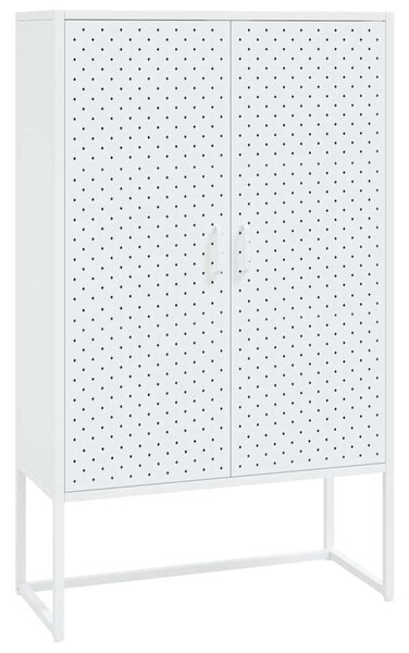 Komoda bílá 80 x 35 x 135 cm ocel 335875