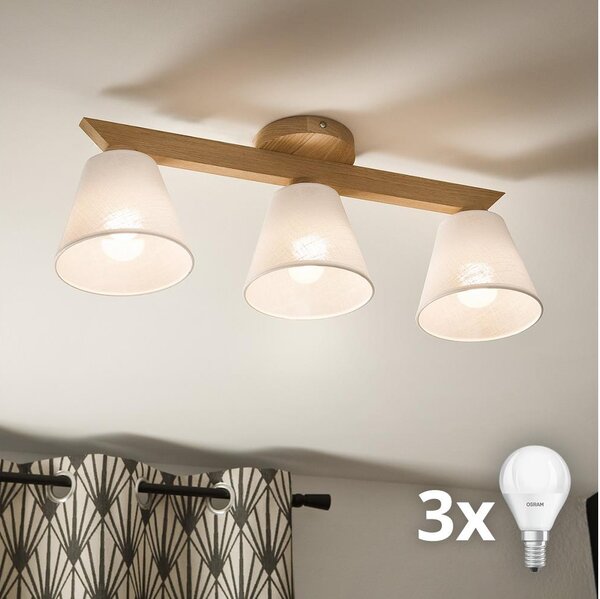 Brilagi - LED Přisazený lustr ANTHONY 3xE14/40W/230V dub/bílá